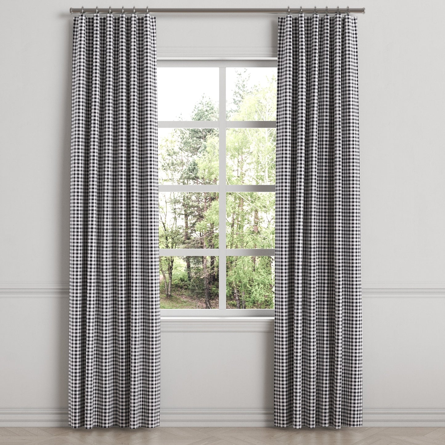 Convertible Drapery in Gingham - Black