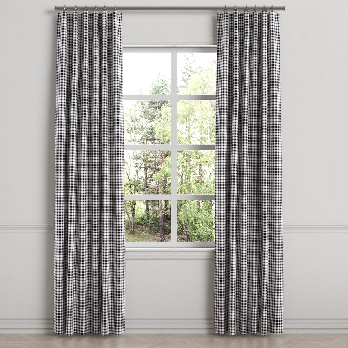 Convertible Drapery in Gingham - Black