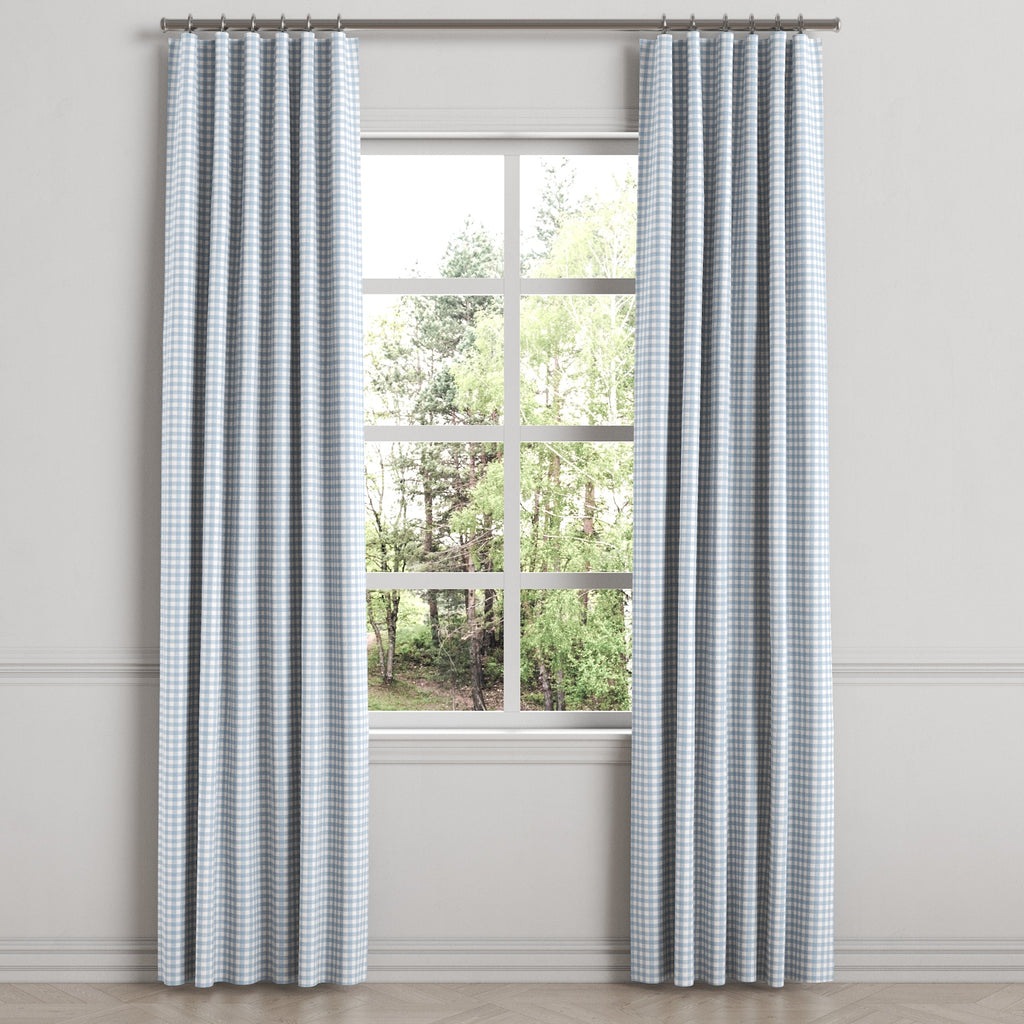 Convertible Drapery in Gingham - Blue Jean