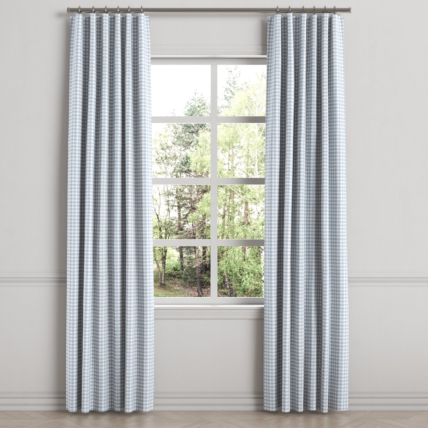Convertible Drapery in Gingham - Blue Jean