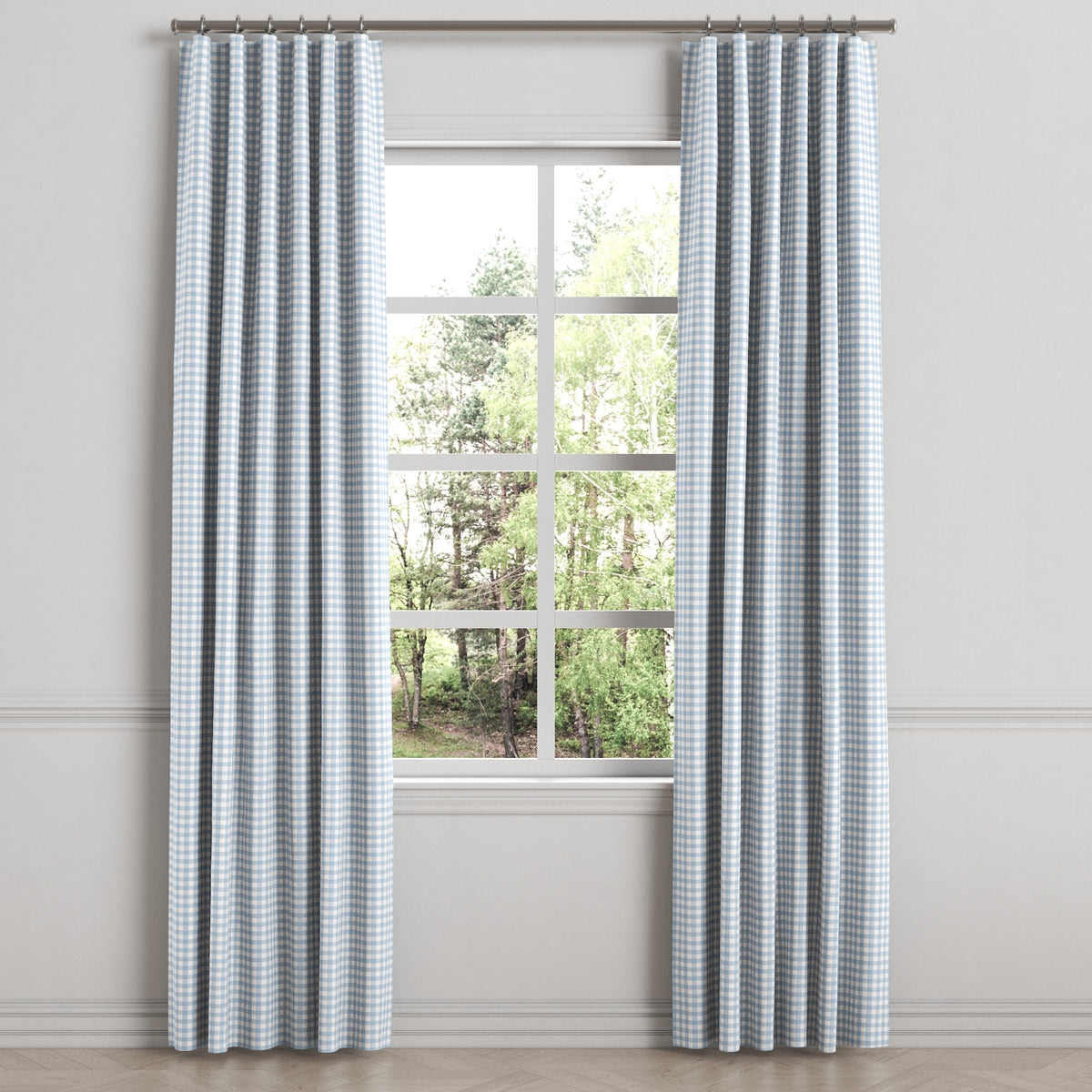 Convertible Drapery in Gingham - Blue Jean