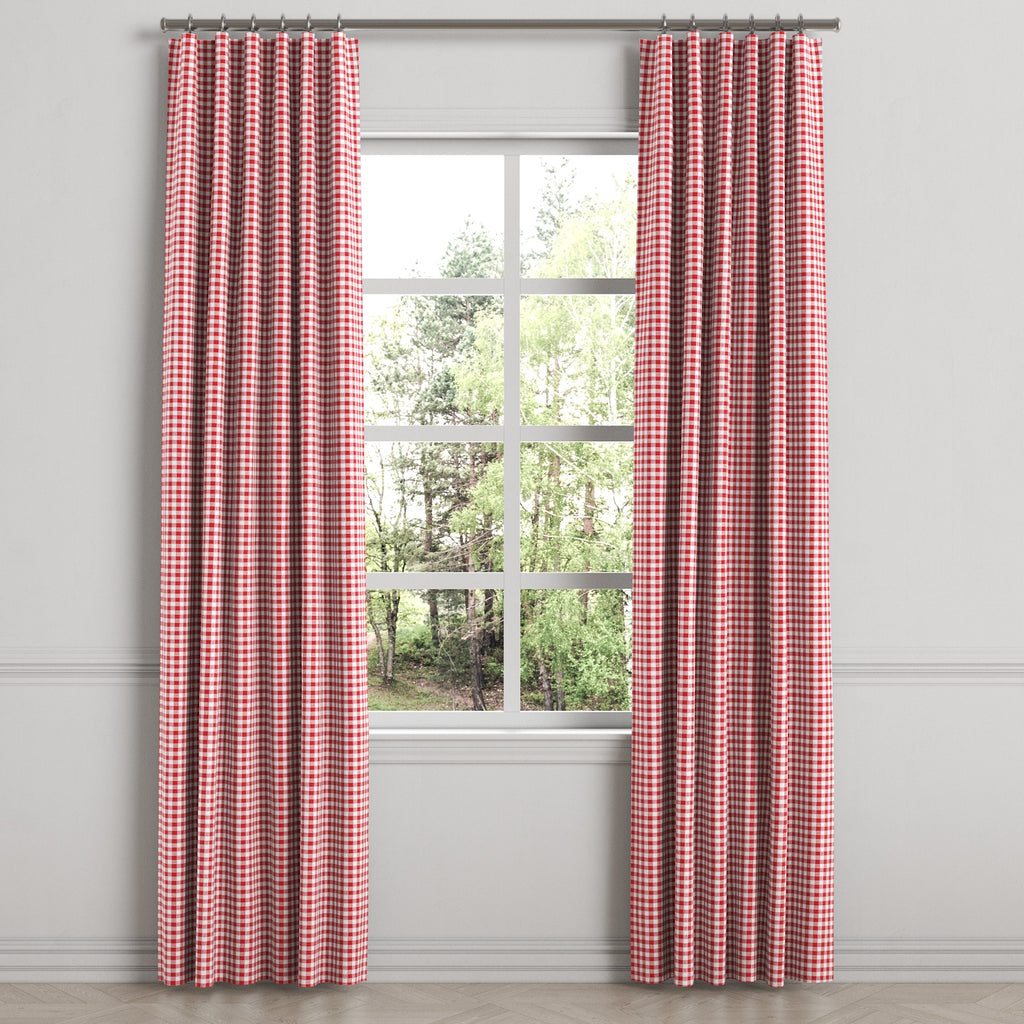 Convertible Drapery in Gingham - Cherry