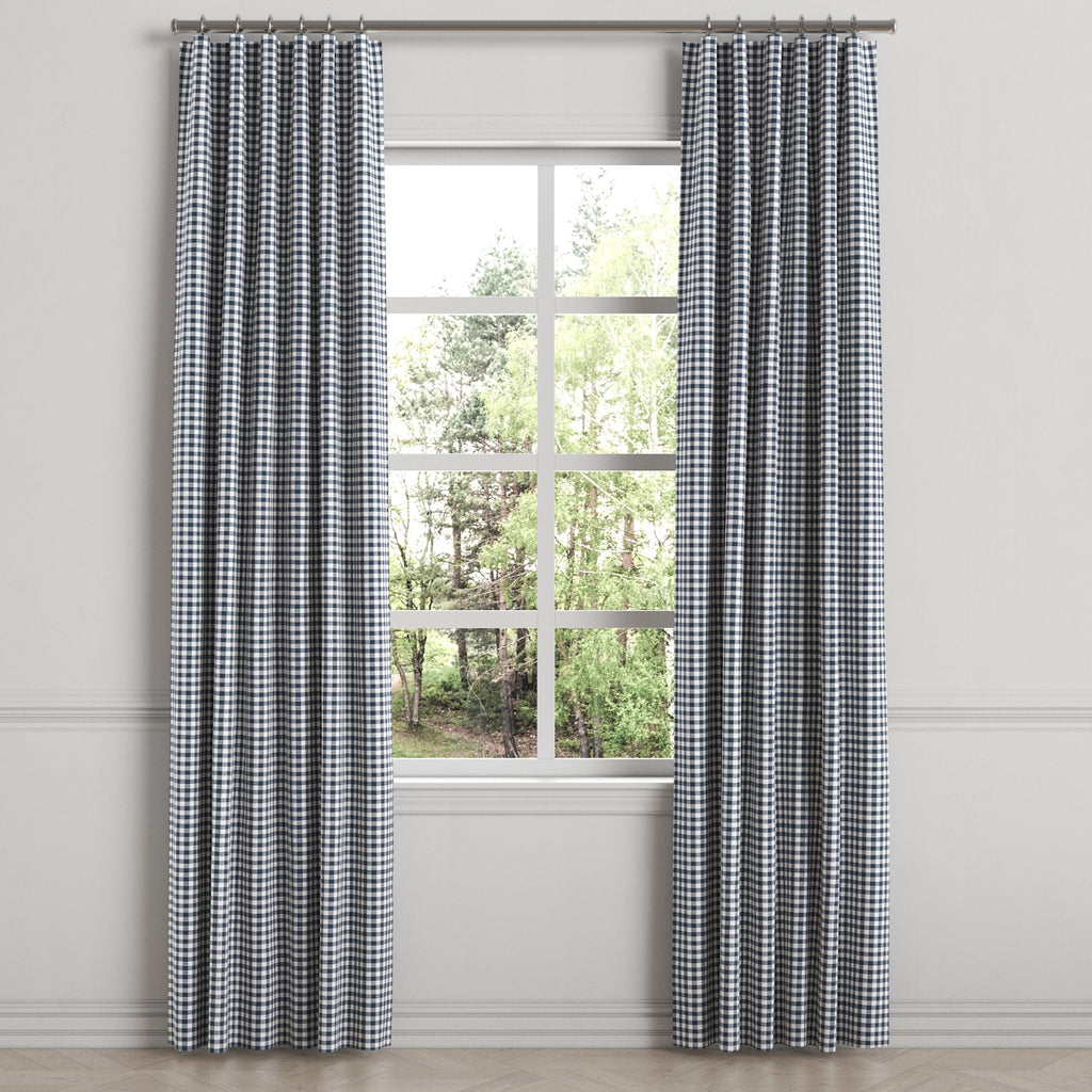 Convertible Drapery in Gingham - Navy