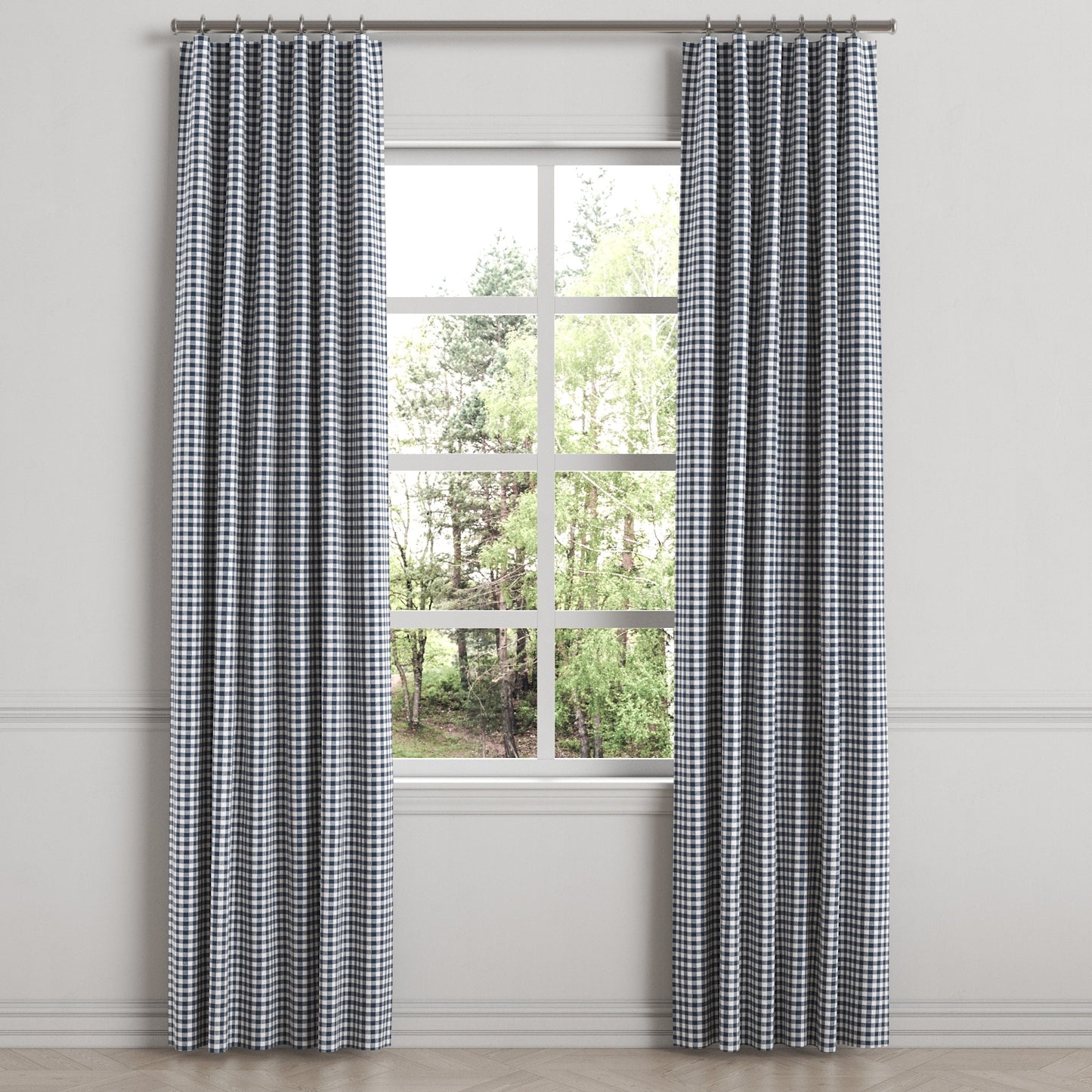 Convertible Drapery in Gingham - Navy
