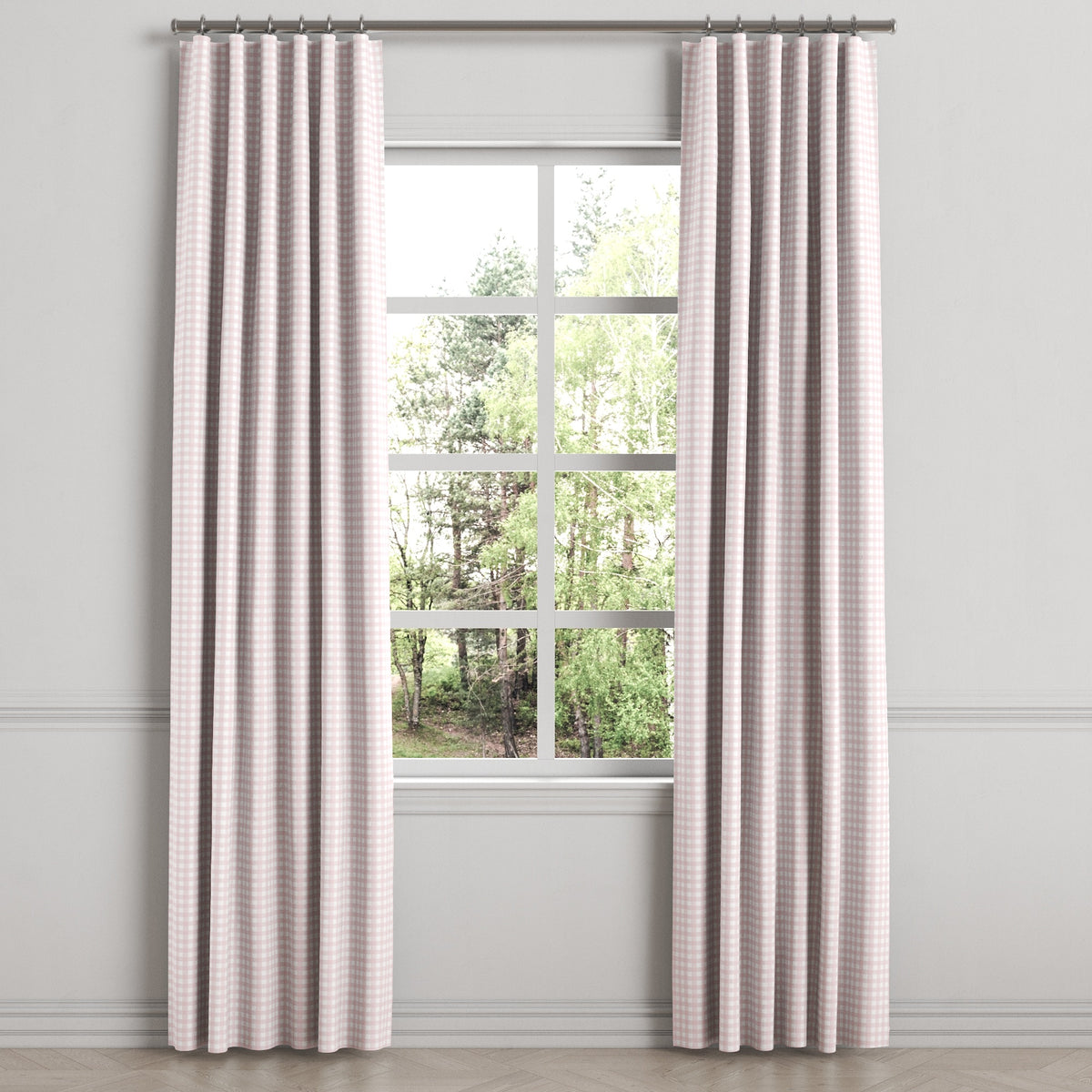 Convertible Drapery in Gingham - Light Pink