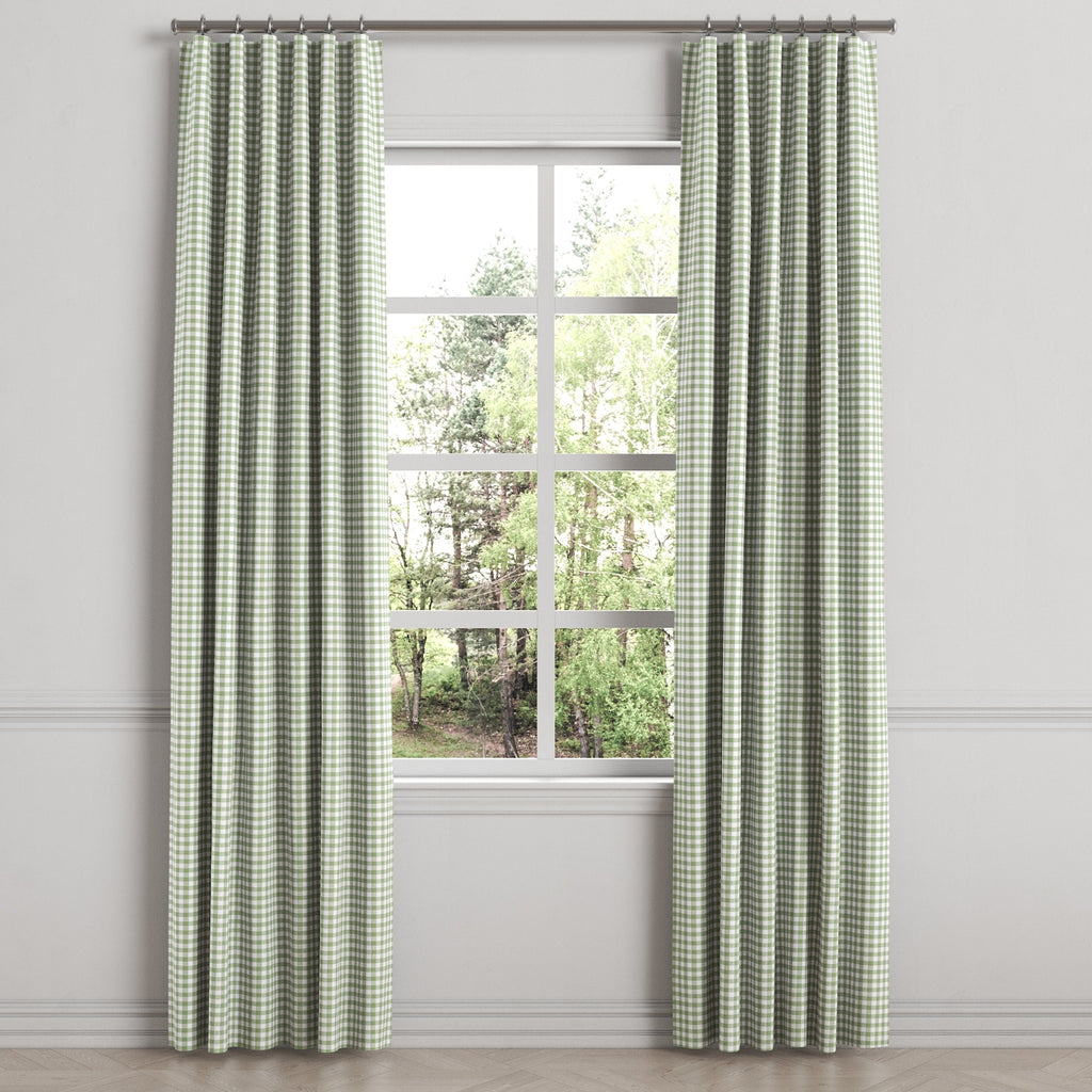 Convertible Drapery in Gingham - Sage