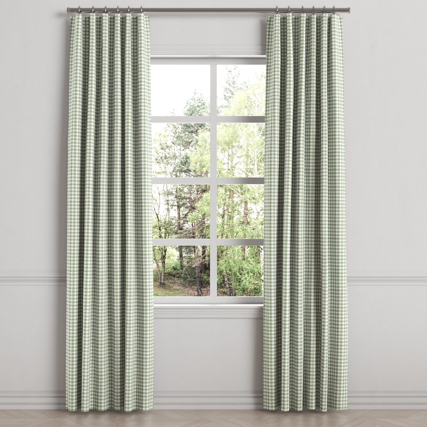 Convertible Drapery in Gingham - Sage