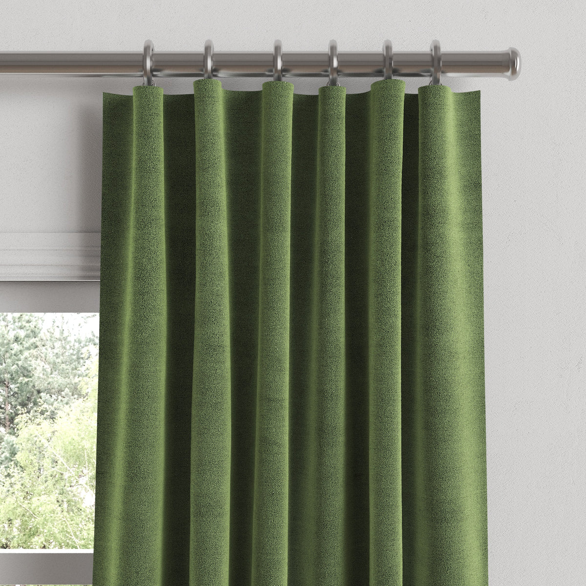 Convertible Drapery in Classic Velvet - Aloe