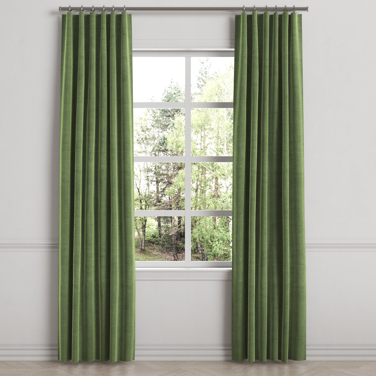 Convertible Drapery in Classic Velvet - Aloe