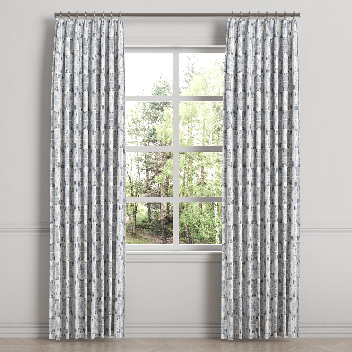 Euro Pleat Drapery in Groovy - Denim