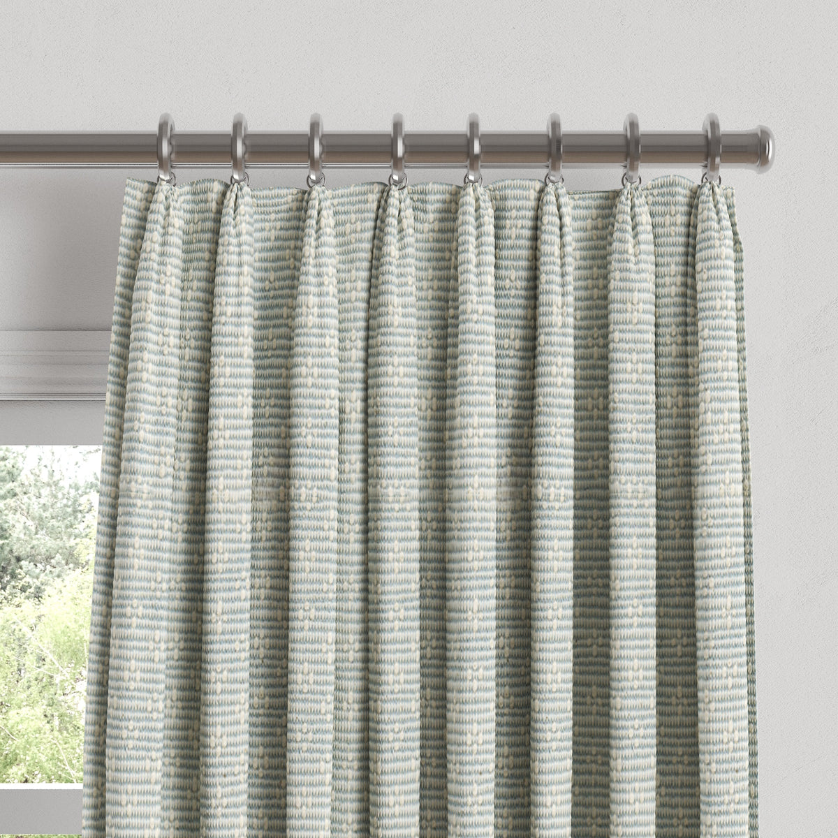 Euro Pleat Drapery in Ditsy - Fresh Blue