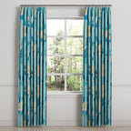 Euro Pleat Drapery in Grandma's Floral - Pale Blue