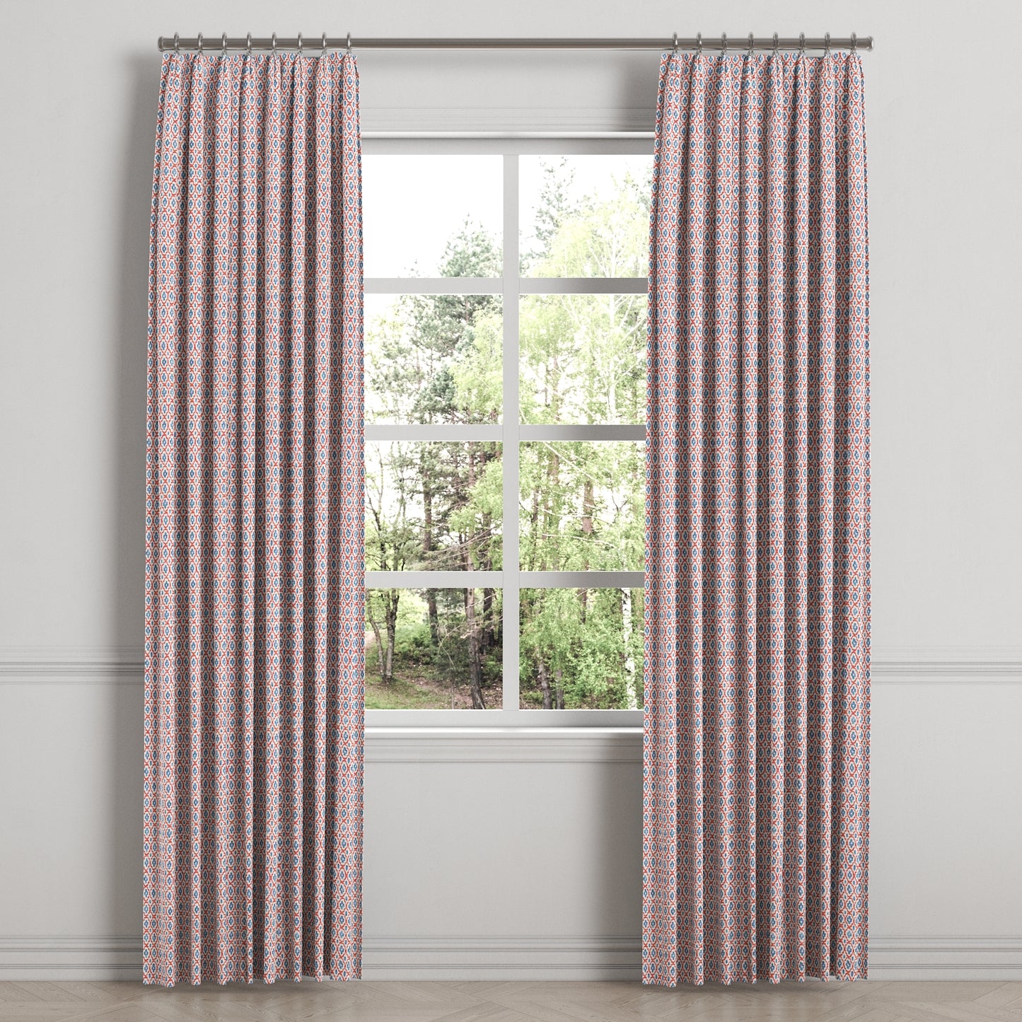 Euro Pleat Drapery in Positive Print - Americana