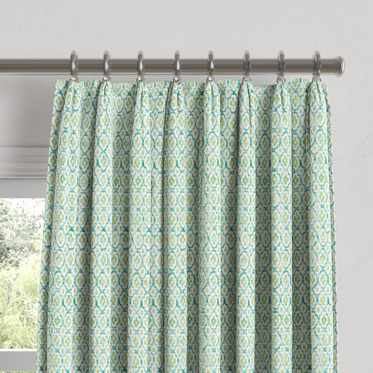 Euro Pleat Drapery in Positive Print - Emerald
