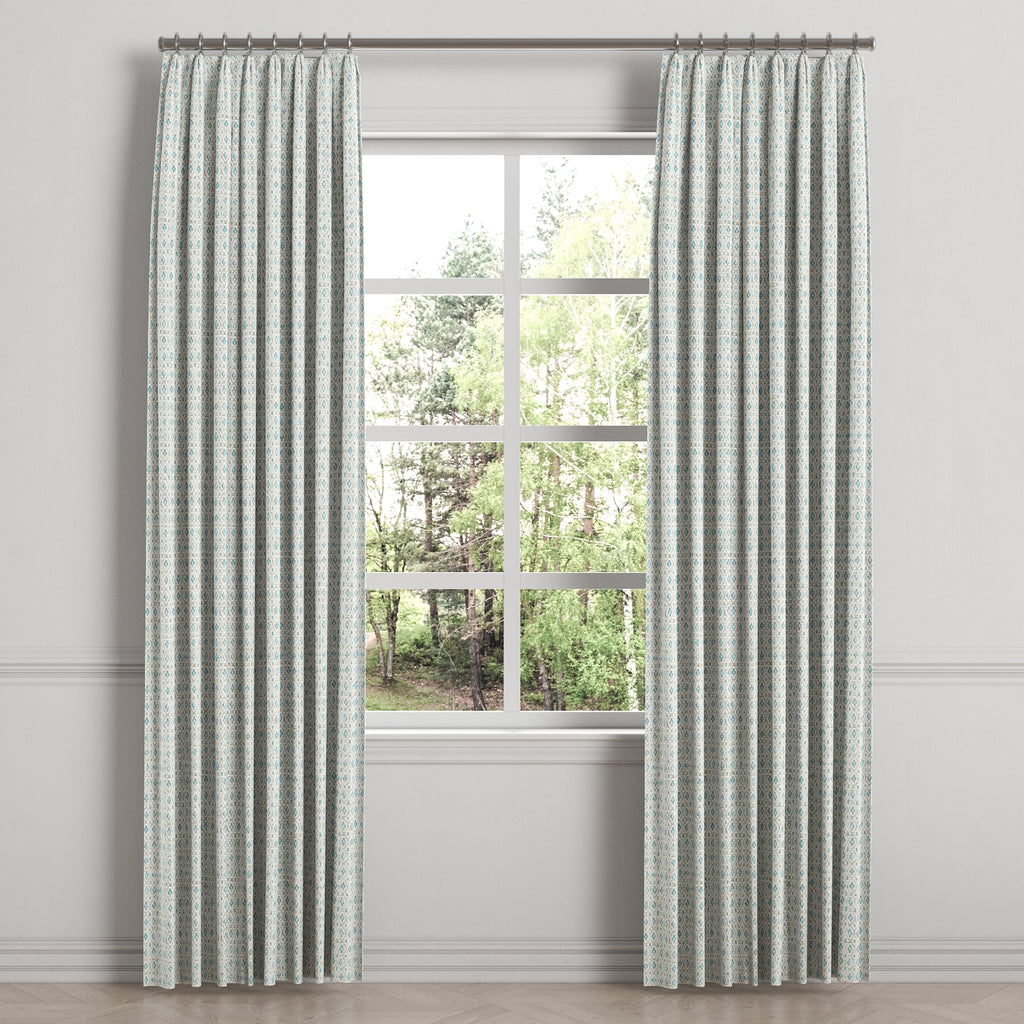 Euro Pleat Drapery in Positive Print - Rain