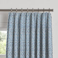 Euro Pleat Drapery in Positive Print - Azure