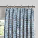 Euro Pleat Drapery in Positive Print - Azure
