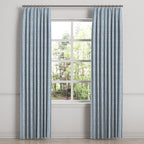 Euro Pleat Drapery in Positive Print - Azure