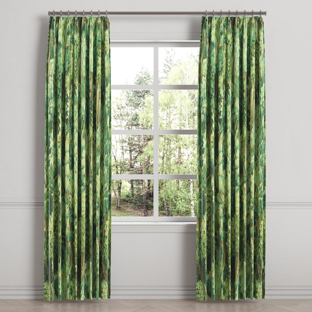 Euro Pleat Drapery in Enchanted Forest - Emerald