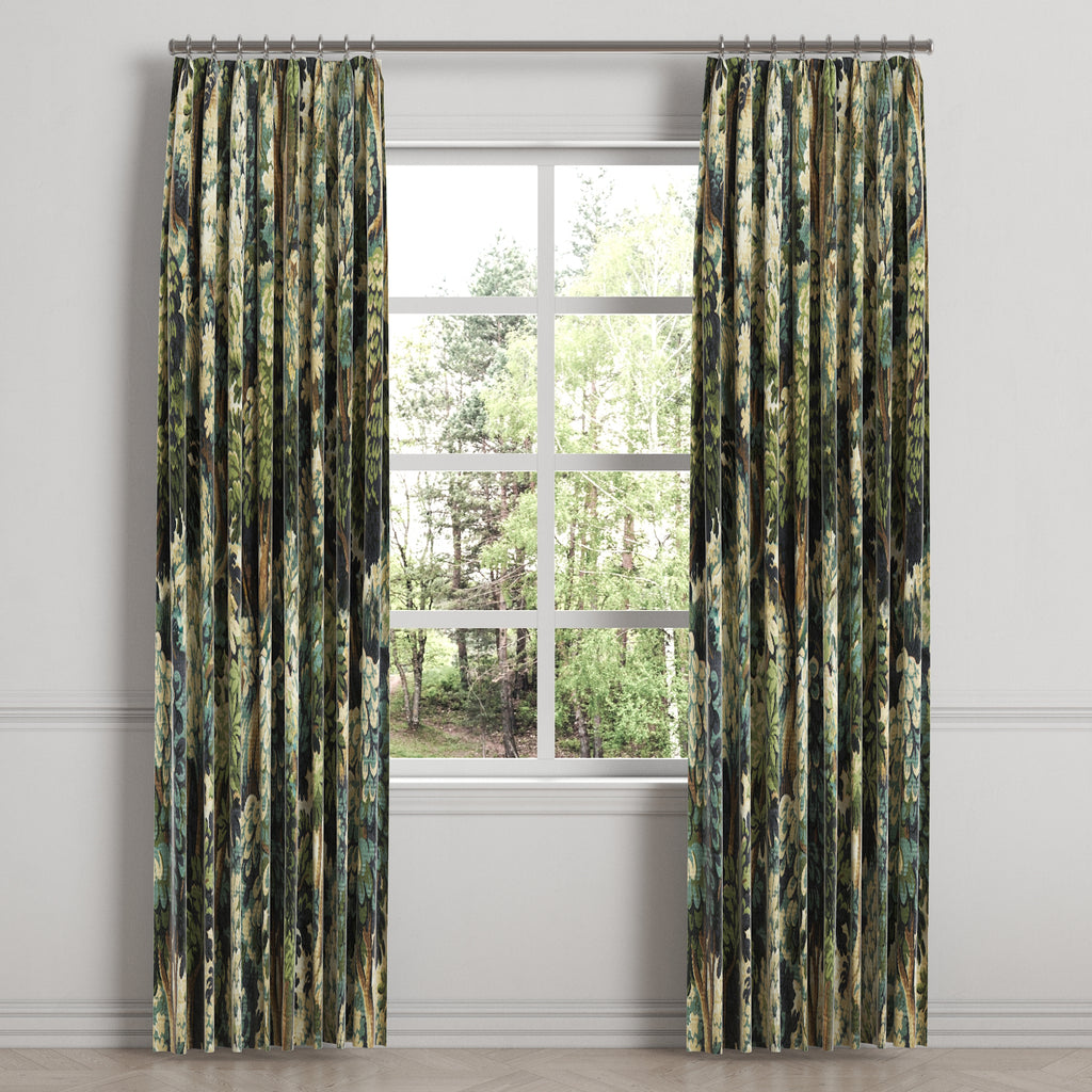 Euro Pleat Drapery in Enchanted Forest - Peridot