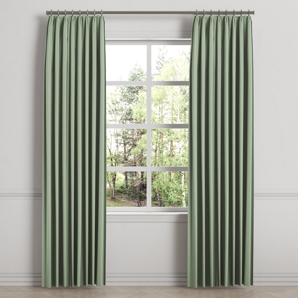 Euro Pleat Drapery in Classic Linen - Olive