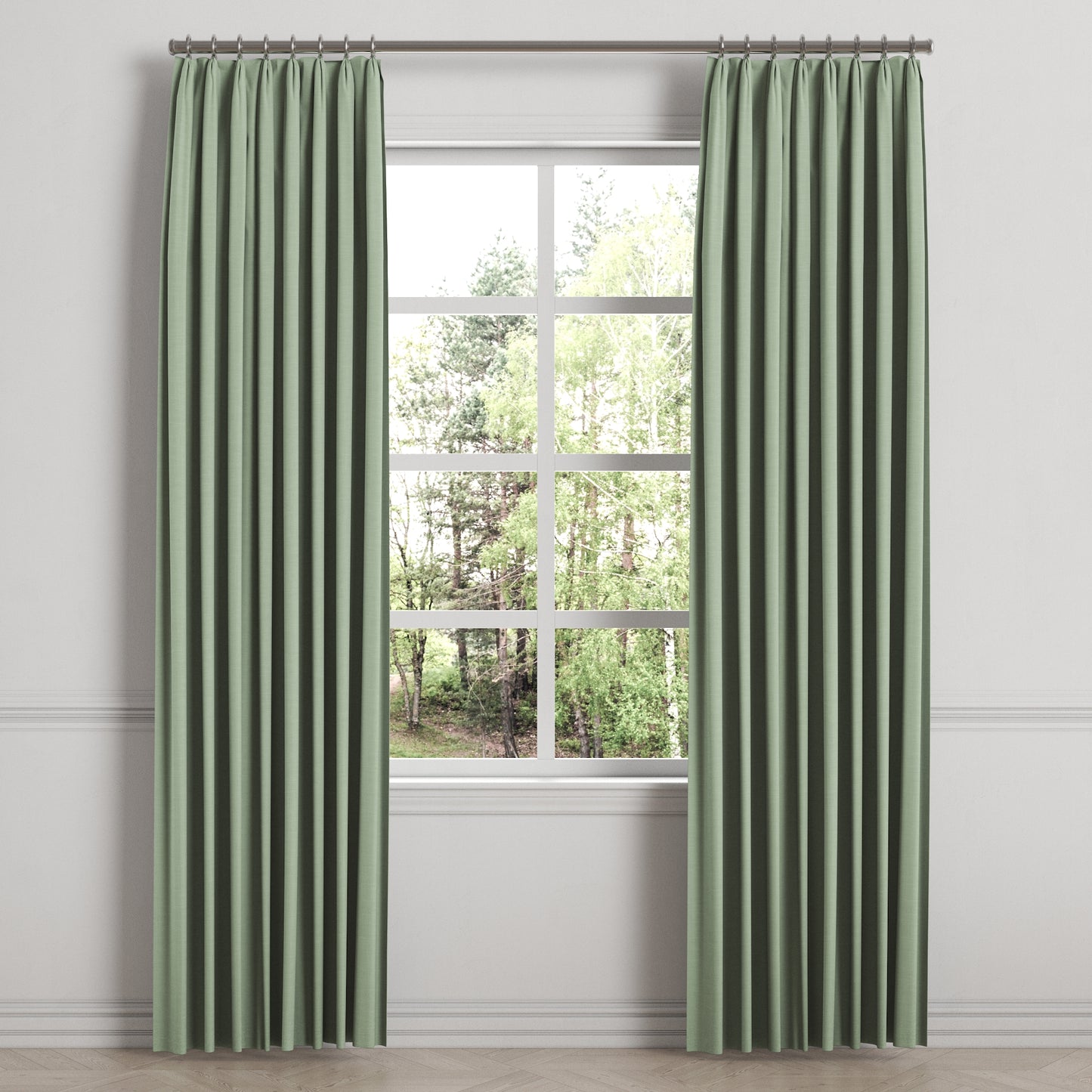 Euro Pleat Drapery in Classic Linen - Olive