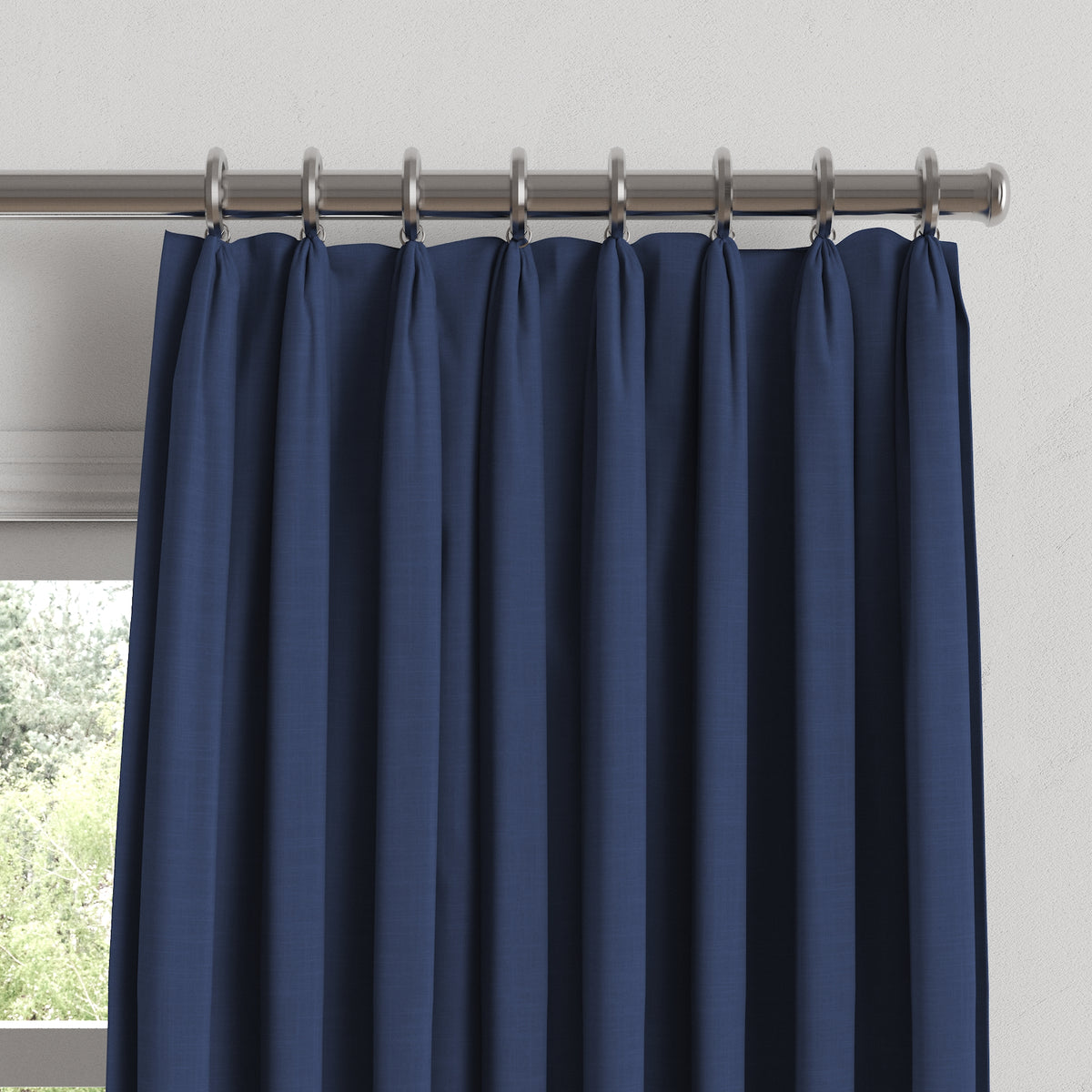 Euro Pleat Drapery in Classic Linen - Ink