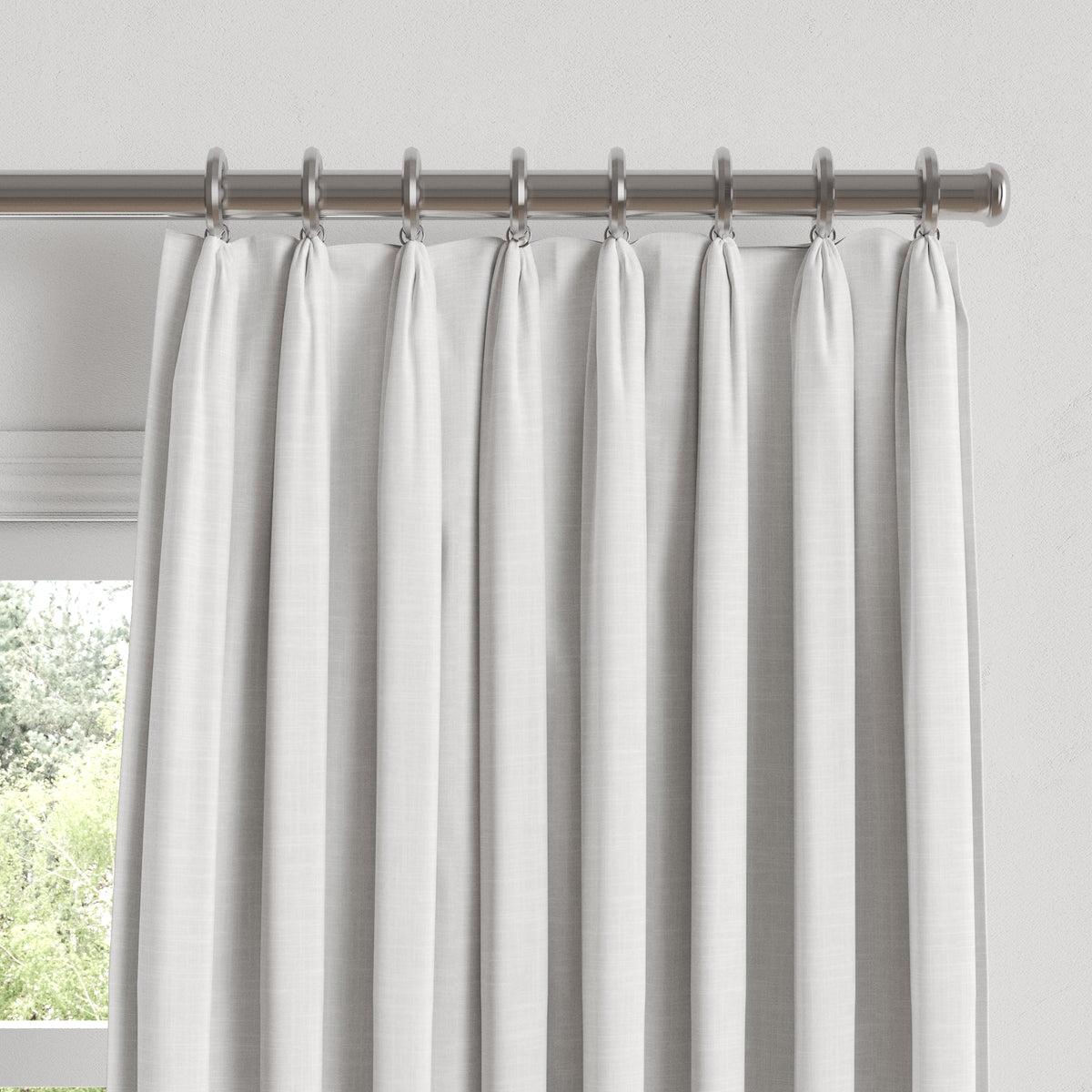 Euro Pleat Drapery in Classic Linen - Heathered Dove
