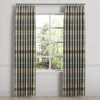 Euro Pleat Drapery in Tartan - Thunder