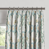 Euro Pleat Drapery in Cottage Flowers - Cool Blue