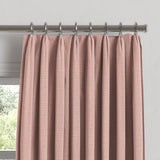 Euro Pleat Drapery in Slubby Linen - Think Pink