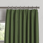 Euro Pleat Drapery in Slubby Linen - Clover