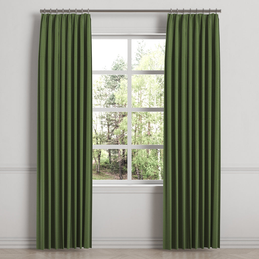 Euro Pleat Drapery in Slubby Linen - Clover