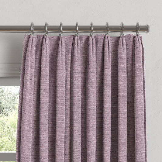 Euro Pleat Drapery in Slubby Linen - Plum