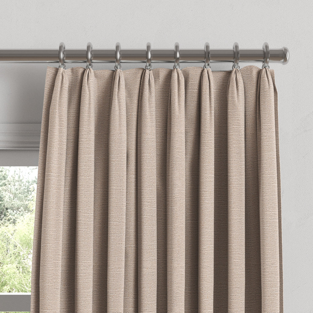 Euro Pleat Drapery in Slubby Linen - Cashmere