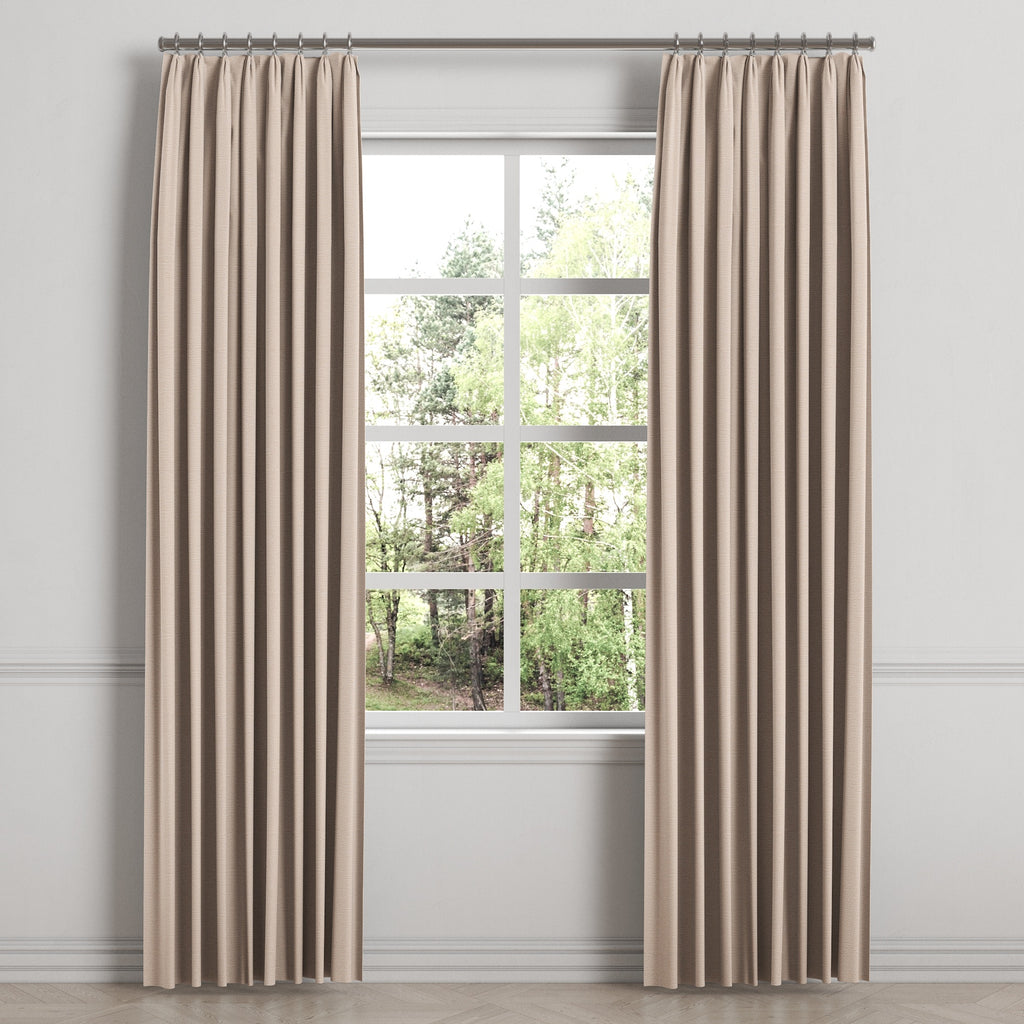 Euro Pleat Drapery in Slubby Linen - Cashmere