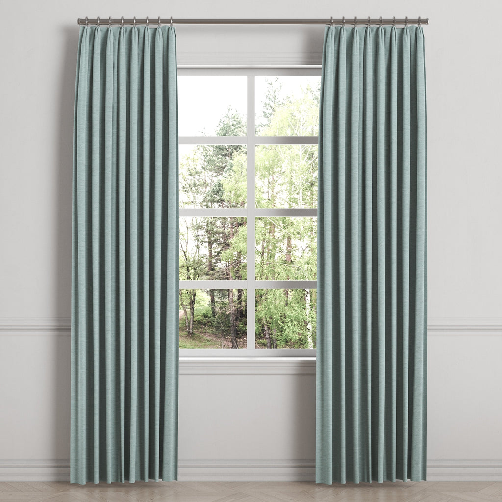 Euro Pleat Drapery in Slubby Linen - Puddle