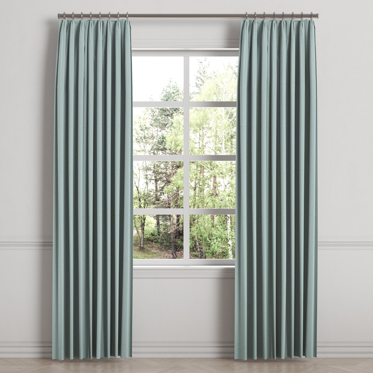 Euro Pleat Drapery in Slubby Linen - Puddle