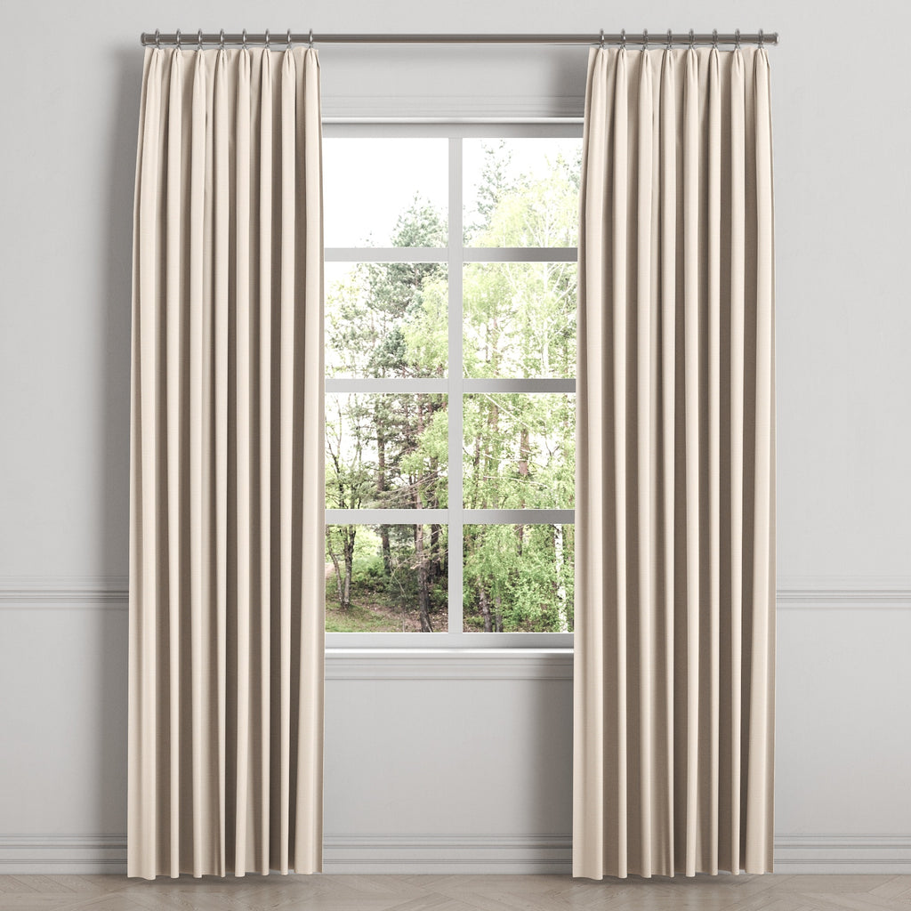 Euro Pleat Drapery in Slubby Linen - Ivory
