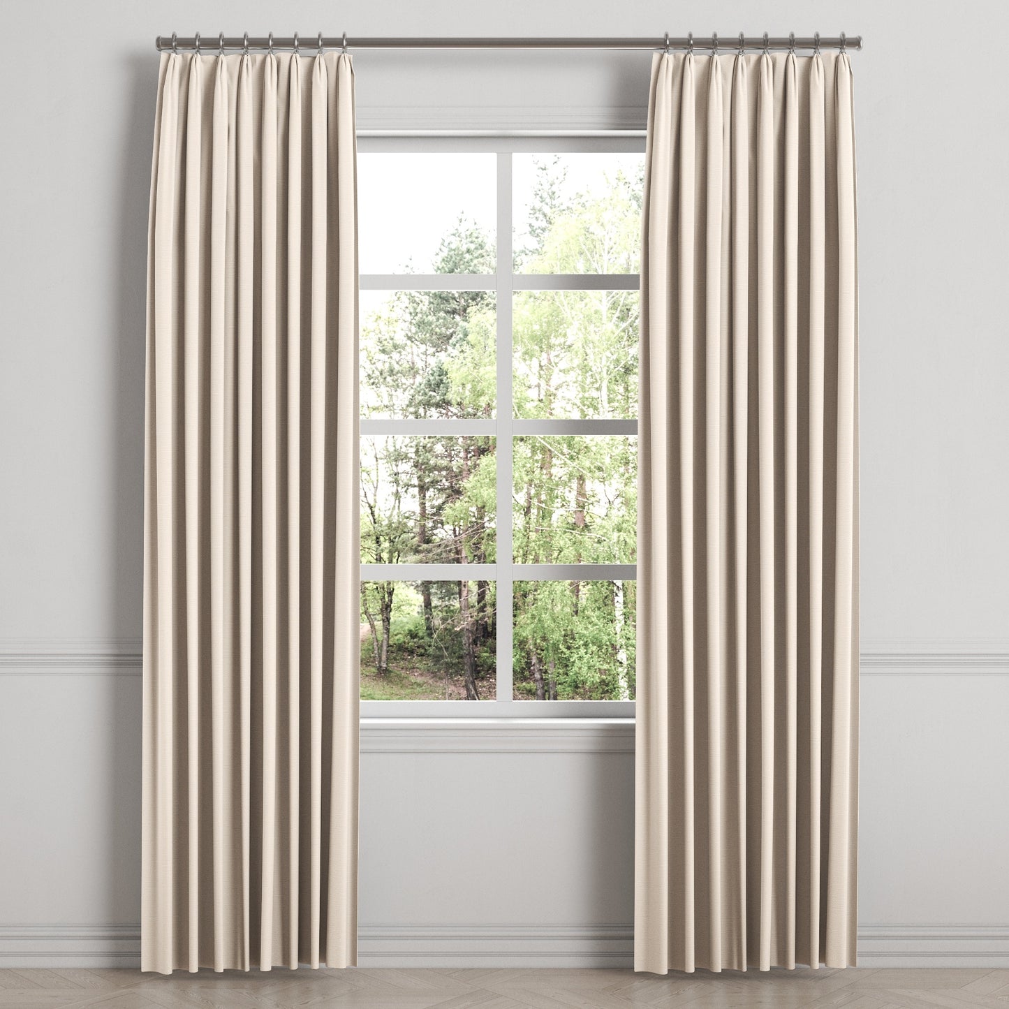 Euro Pleat Drapery in Slubby Linen - Ivory