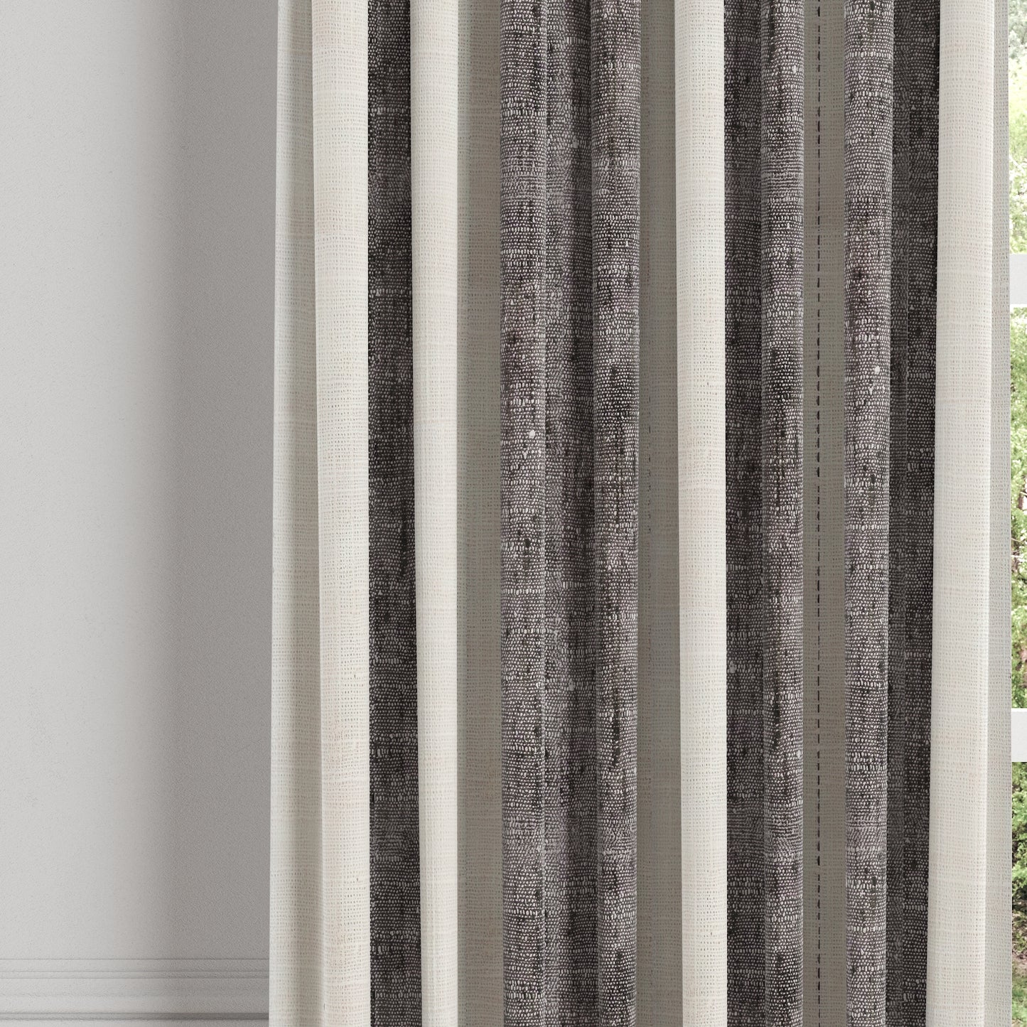 Euro Pleat Drapery in French Laundry Stripe - Midnights