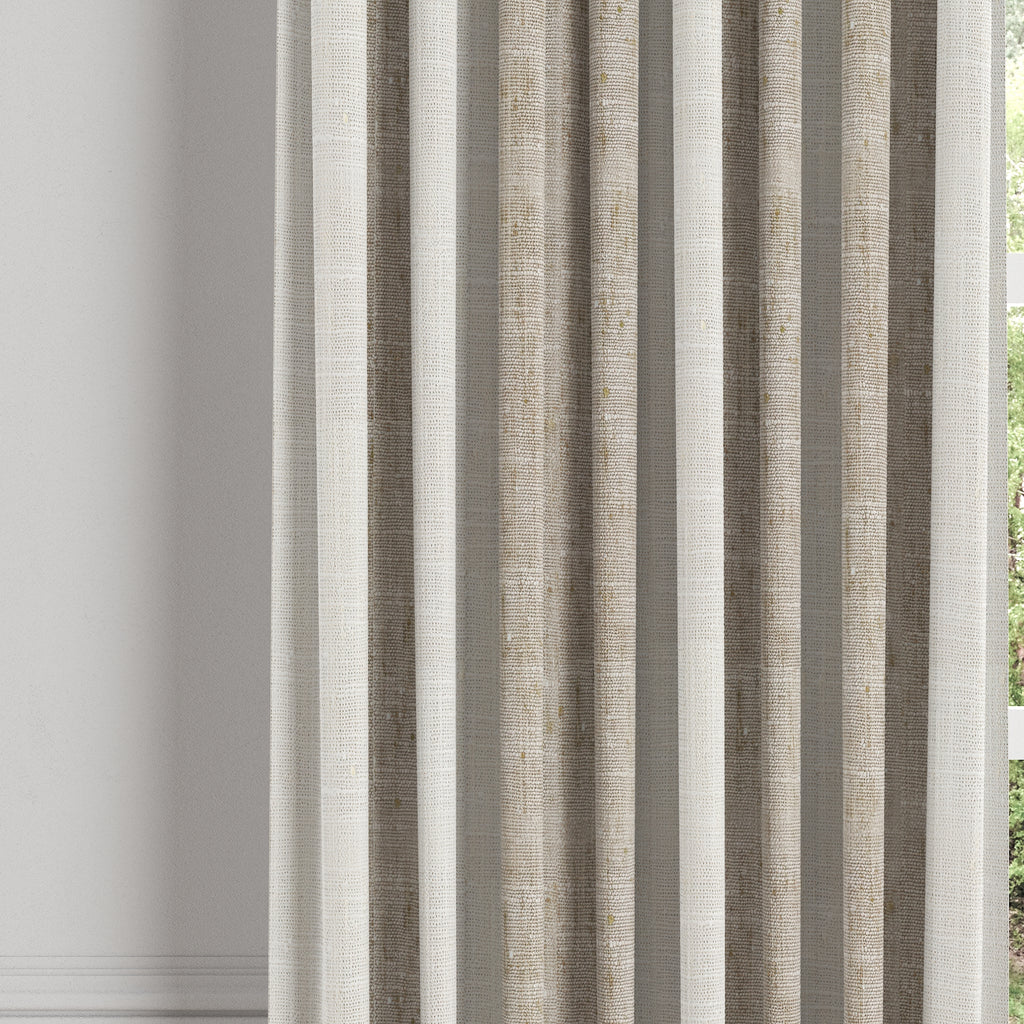 Euro Pleat Drapery in French Laundry Stripe - Champagne