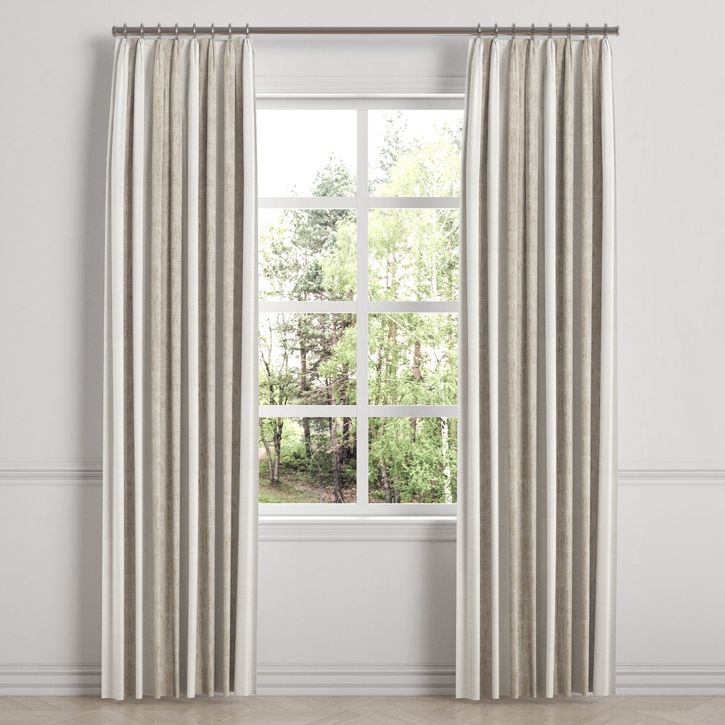 Euro Pleat Drapery in French Laundry Stripe - Champagne