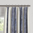 Euro Pleat Drapery in French Laundry Stripe - Navy