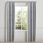 Euro Pleat Drapery in French Laundry Stripe - Navy