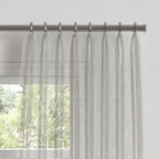 Euro Pleat Drapery in Linen Sheer - Cinder