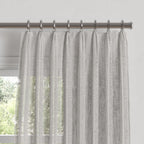 Euro Pleat Drapery in Linen Sheer - Dim Gray