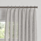 Euro Pleat Drapery in Linen Sheer - Dim Gray
