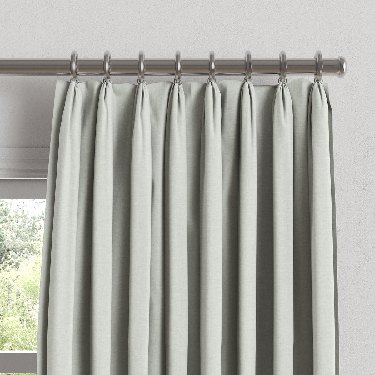 Euro Pleat Drapery in Lush Linen - Fog