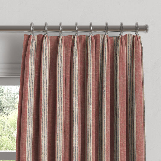 Euro Pleat Drapery in Nautical Stripes - Buoy